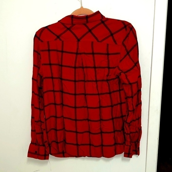 Tommy Hilfiger Red Half Button Down Shirt - Picture 2 of 5